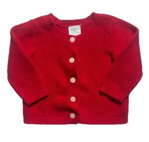 Edgehill Collection Baby Girls Red Knit Cardigan Sweater 12 Months